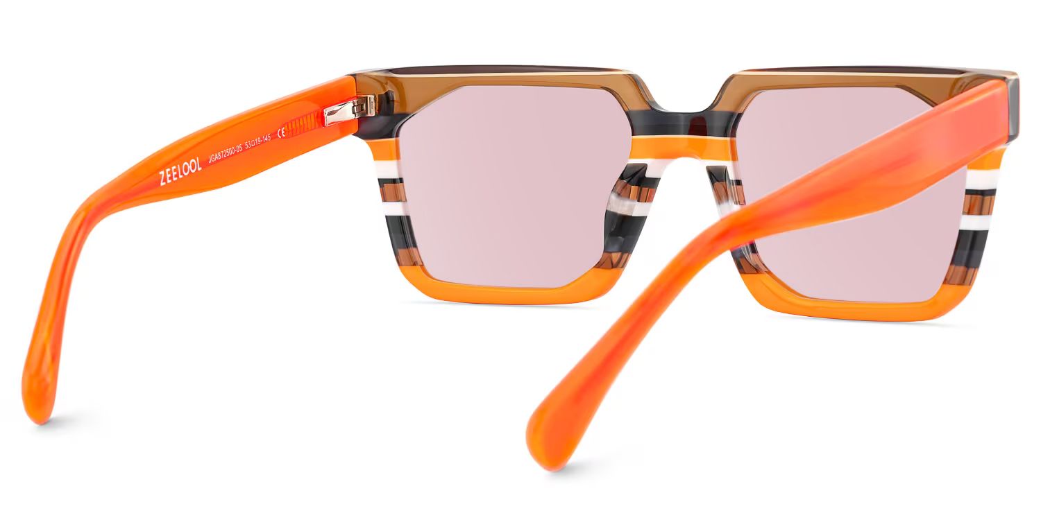 Laguer Orange Rectangle Sunglasses to Frame Your Face | ZEELOOL4