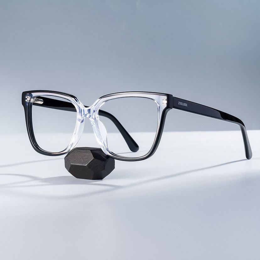Benguie Black Clear Square Glasses