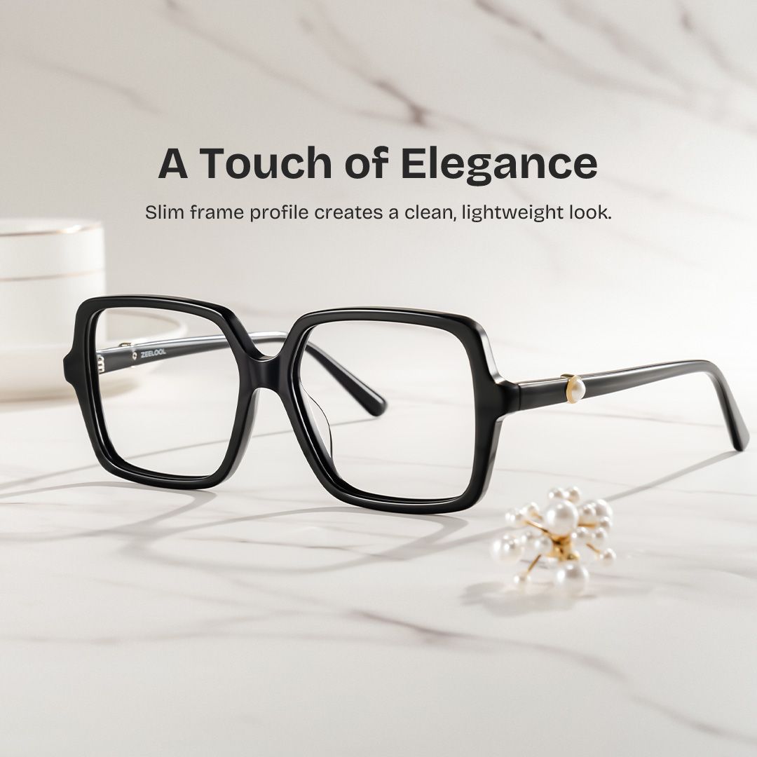 Order Elena Black Square Frame Glasses Online | ZEELOOL0