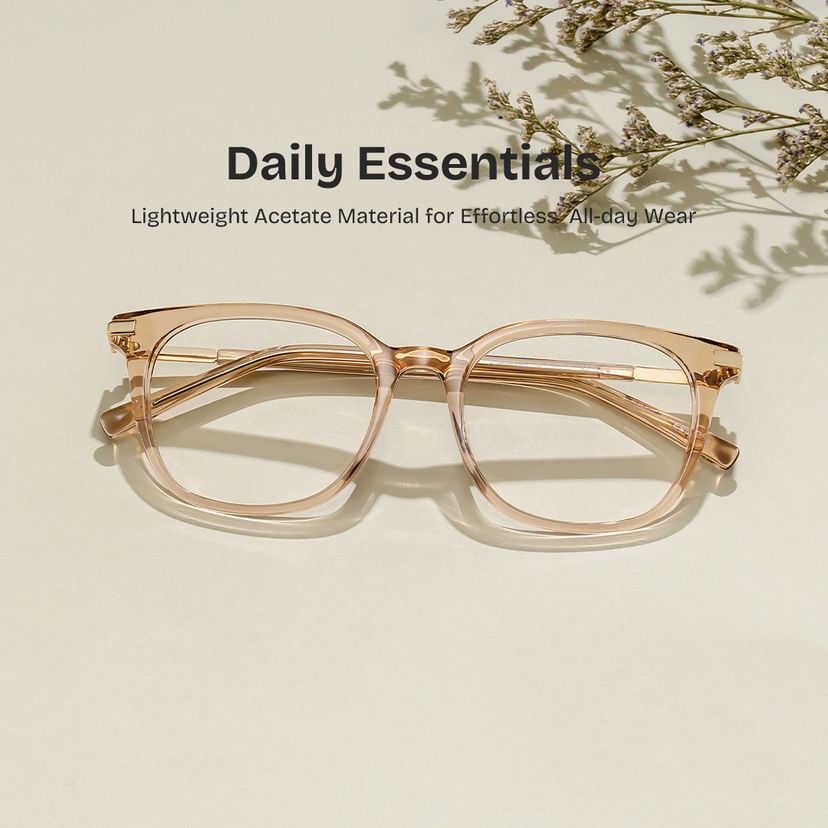 Vilmarie Beige Square Glasses