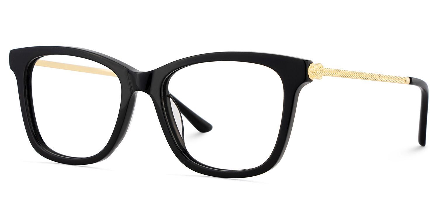 Large Rectangle Eyeglasses With Woven Metal Temples3
