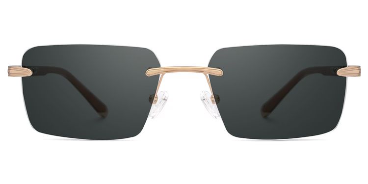 Savitrie Brown Rectangle Sunglasses