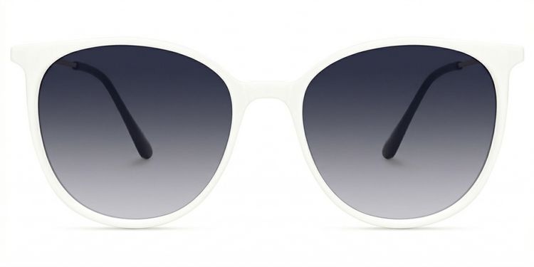 Chanty White Round Sunglasses