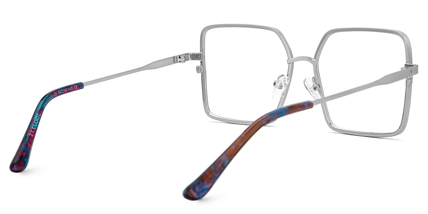 Square Toure Sliver Metal Diamond Cut Eyeglasses3