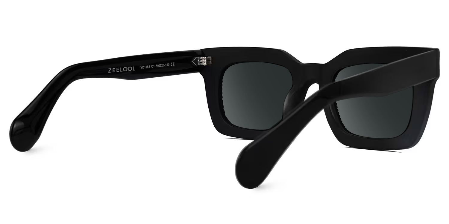 Keisa Rectangle Black Frame Sunglasses Online Sale | ZEELOOL3