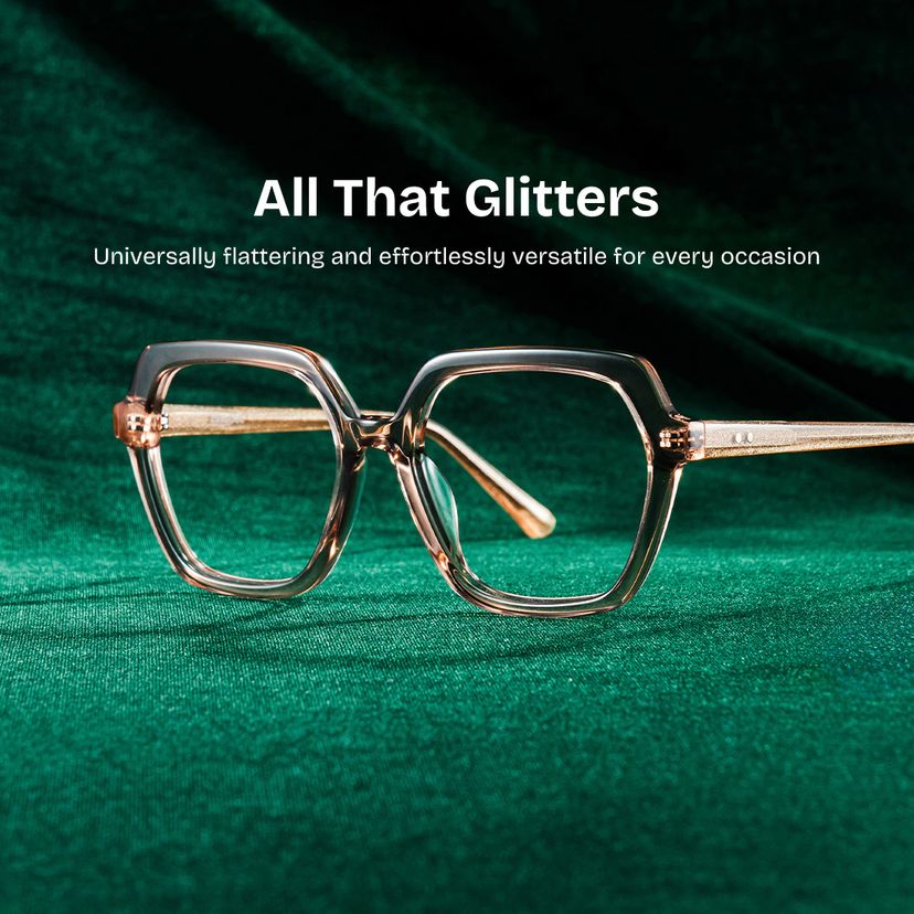 Devon Beige Geometric Glasses