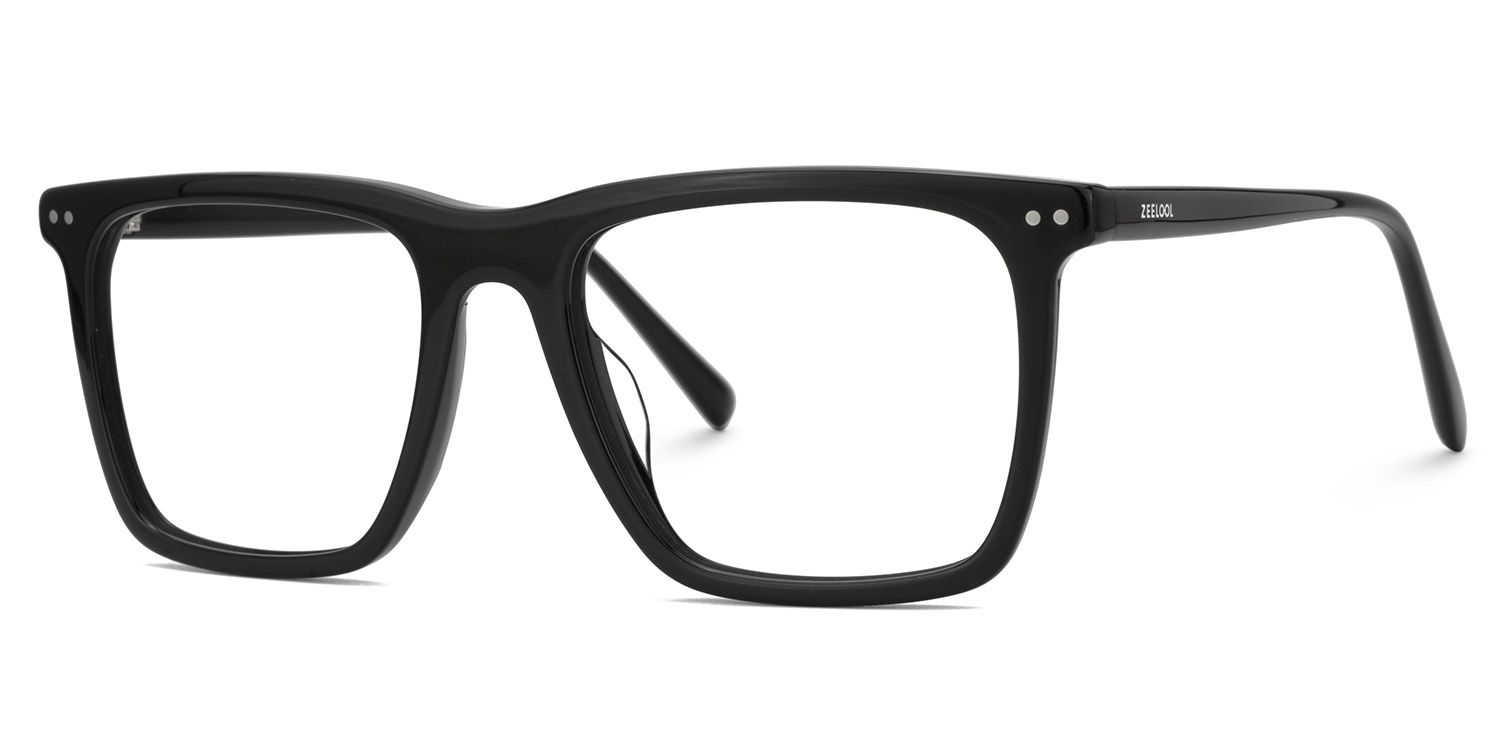 Frantz Thin Black Square Glasses For Men | ZEELOOL3