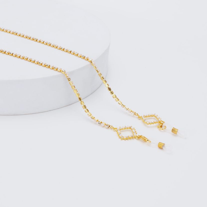 Stylish Clear Pearl Gold Eyeglasses Chains