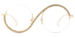 Jaila Gold Round Glasses0