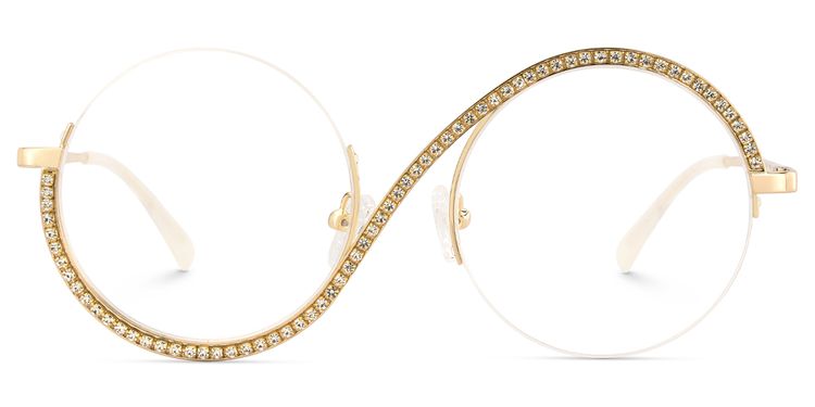 Jaila Gold Round Glasses