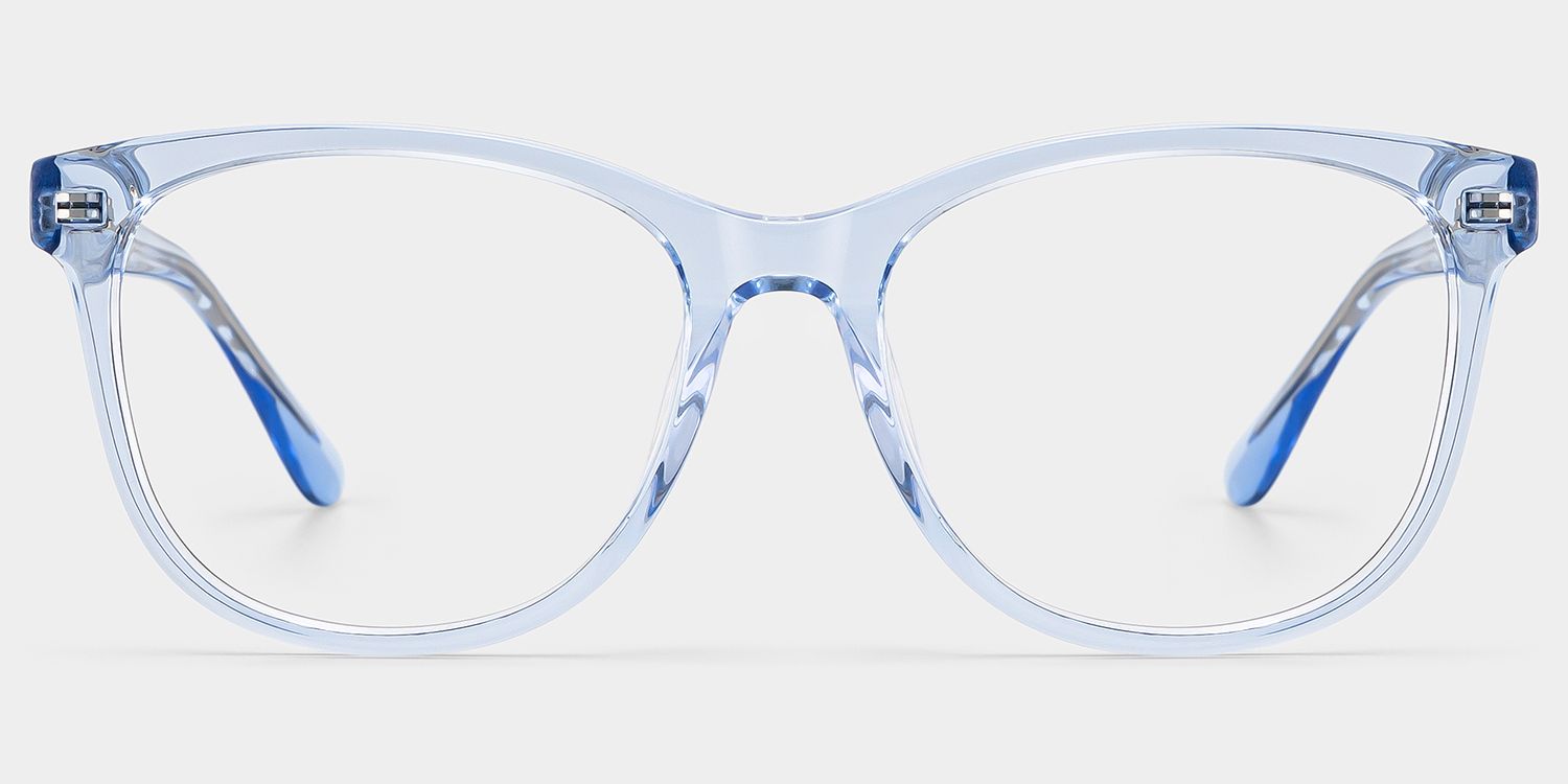 Julia Clear Blue Rectangle Glasses Frames for Sale | ZEE...1