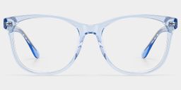 Julia Clear Blue Rectangle Glasses1