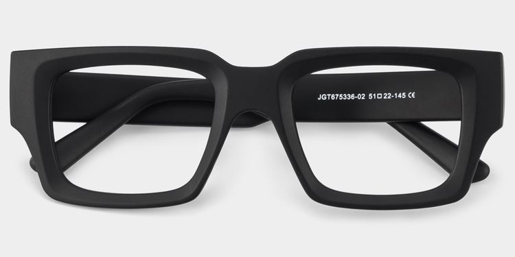 Garza Black Rectangle Glasses