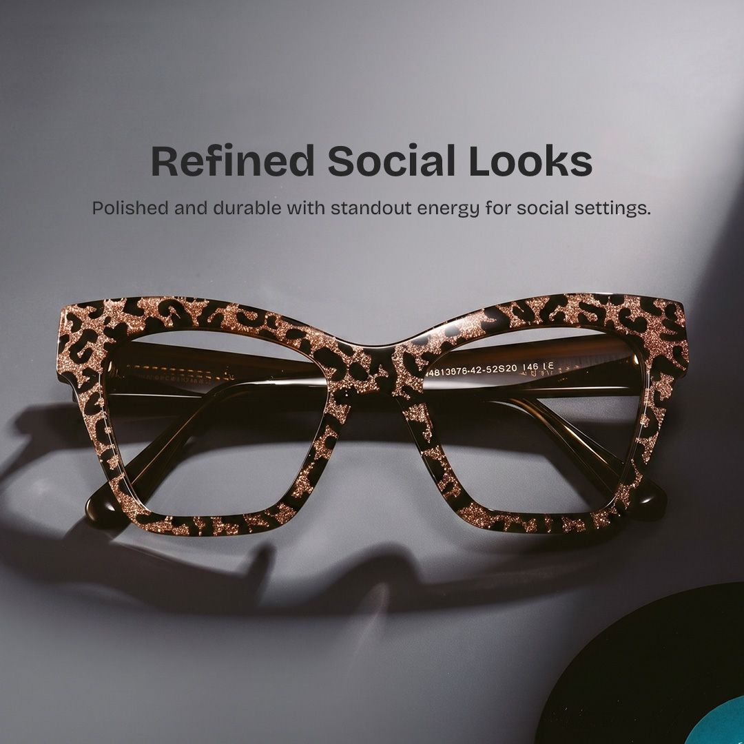 Designer Ansyah Cat Eye Leopard Print Frame Glasses0