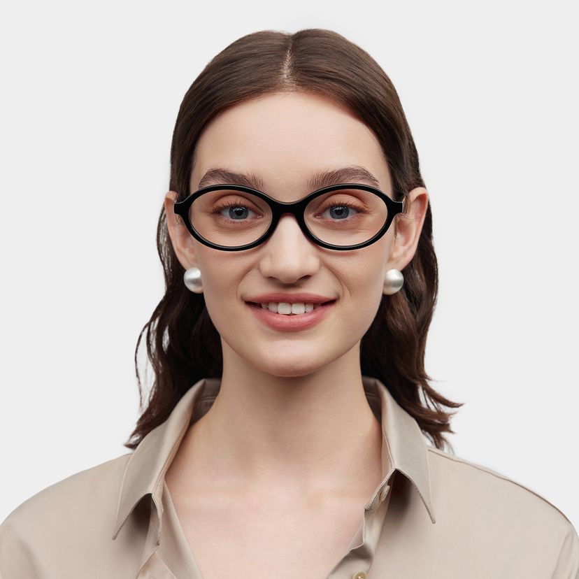 Everly Black Oval Glasses