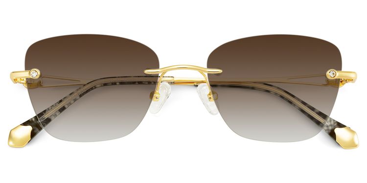 Seth Gold Rectangle Sunglasses