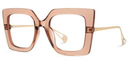 Qatar Beige Square Glasses1