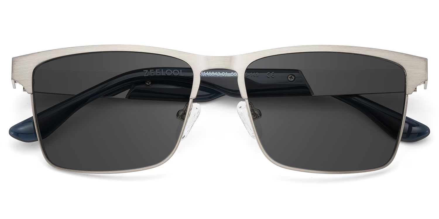 Jasper Rectangle Silver Frame Sunglasses Online Sale | ZEELOOL1