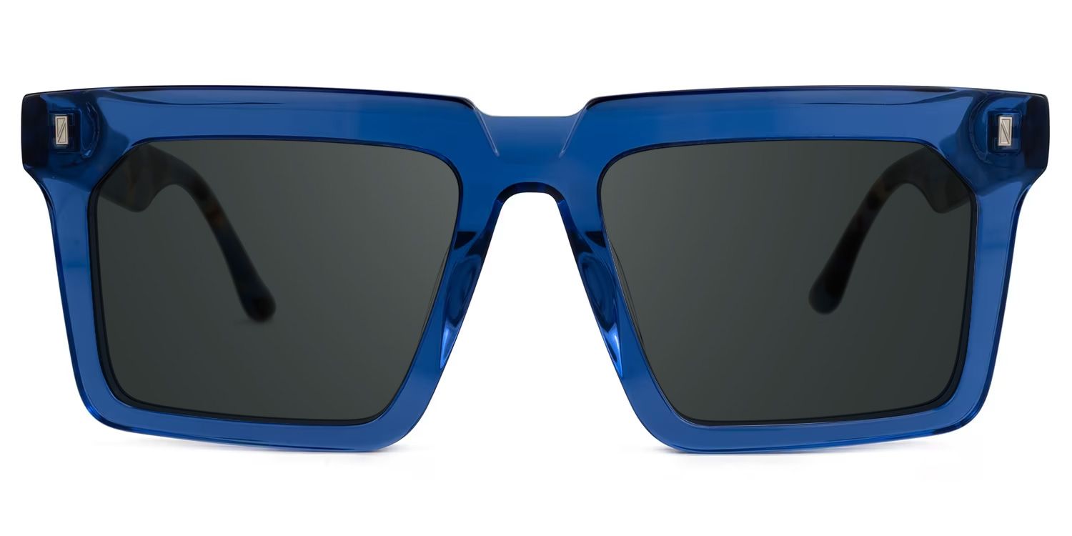 Moreland Rectangle Blue Frame Sunglasses Online Sale | ZEELOOL0