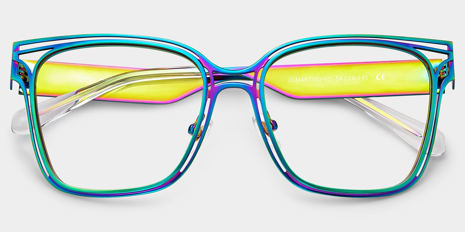 Women's Dacarine Square Iridescent Glasses Frames for Sale2