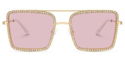 Diva Gold Square Sunglasses0