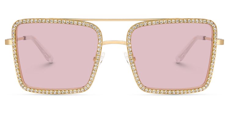 Diva Gold Square Sunglasses