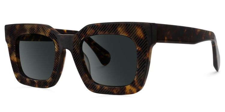 Keisa Tortoise Rectangle Sunglasses