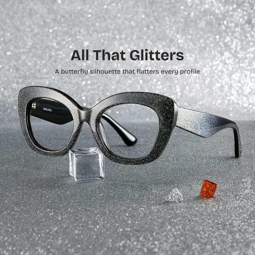 Mireille Black Butterfly Glasses