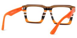 Kenish Orange Brown Square Glasses5