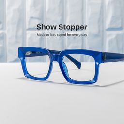 Amadeo Blue Rectangle Glasses0