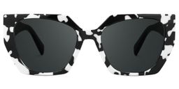 Sileidy Black-White Rectangle Sunglasses0