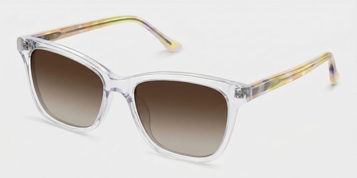 Faith Acetate Clear Rectangle Frame Sunglasses | ZEELOOL2