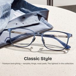 Aubrey Blue Rectangle Glasses0