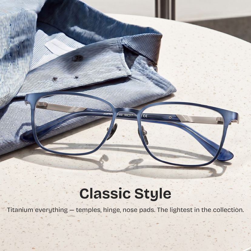 Aubrey Blue Rectangle Glasses