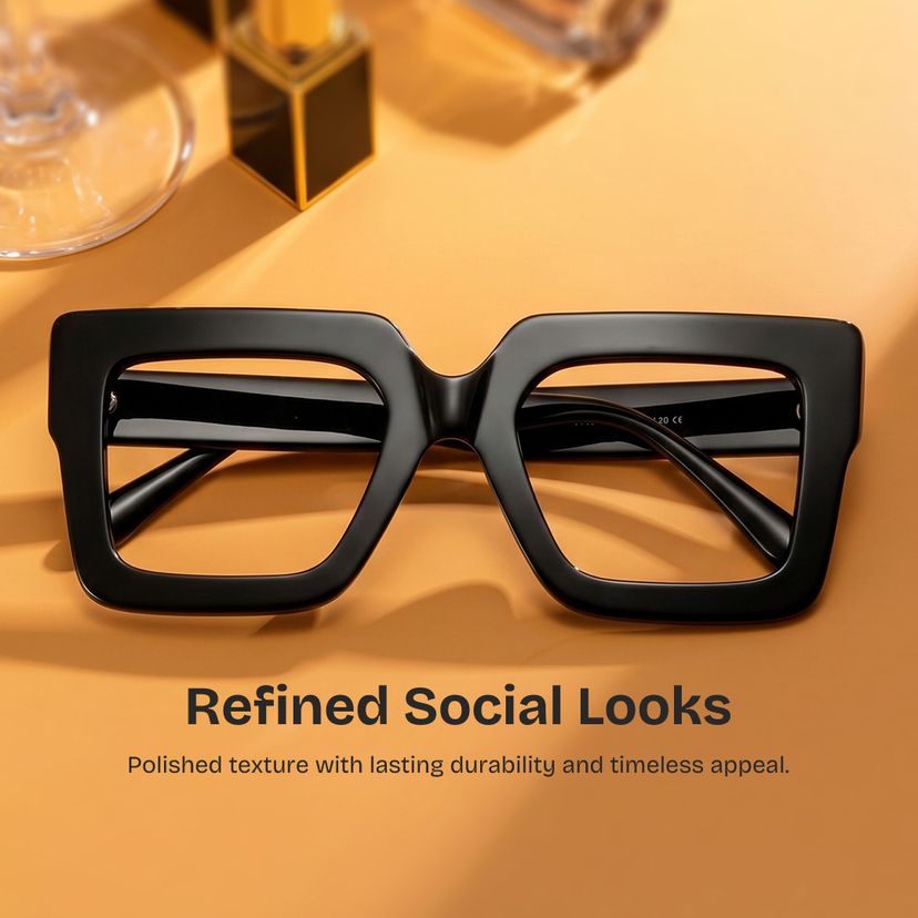 Brandon Black Square Glasses