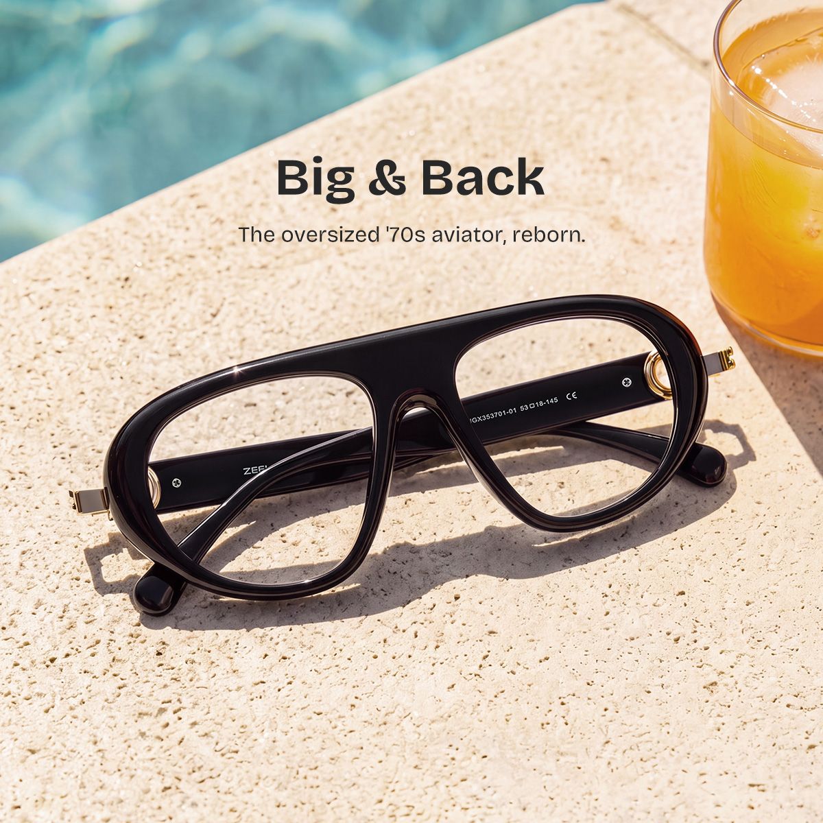 Buy Aveline Black Aviator Thin Frame Glasses Online | ZEELOOL0