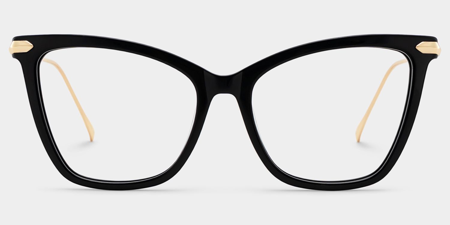 Hilary Butterfly Black Eyeglasses with Oversized Frames | ZEELOOL1