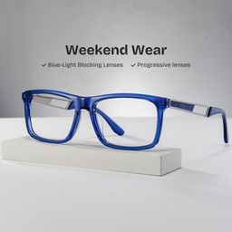 Morgan Blue Rectangle Glasses0