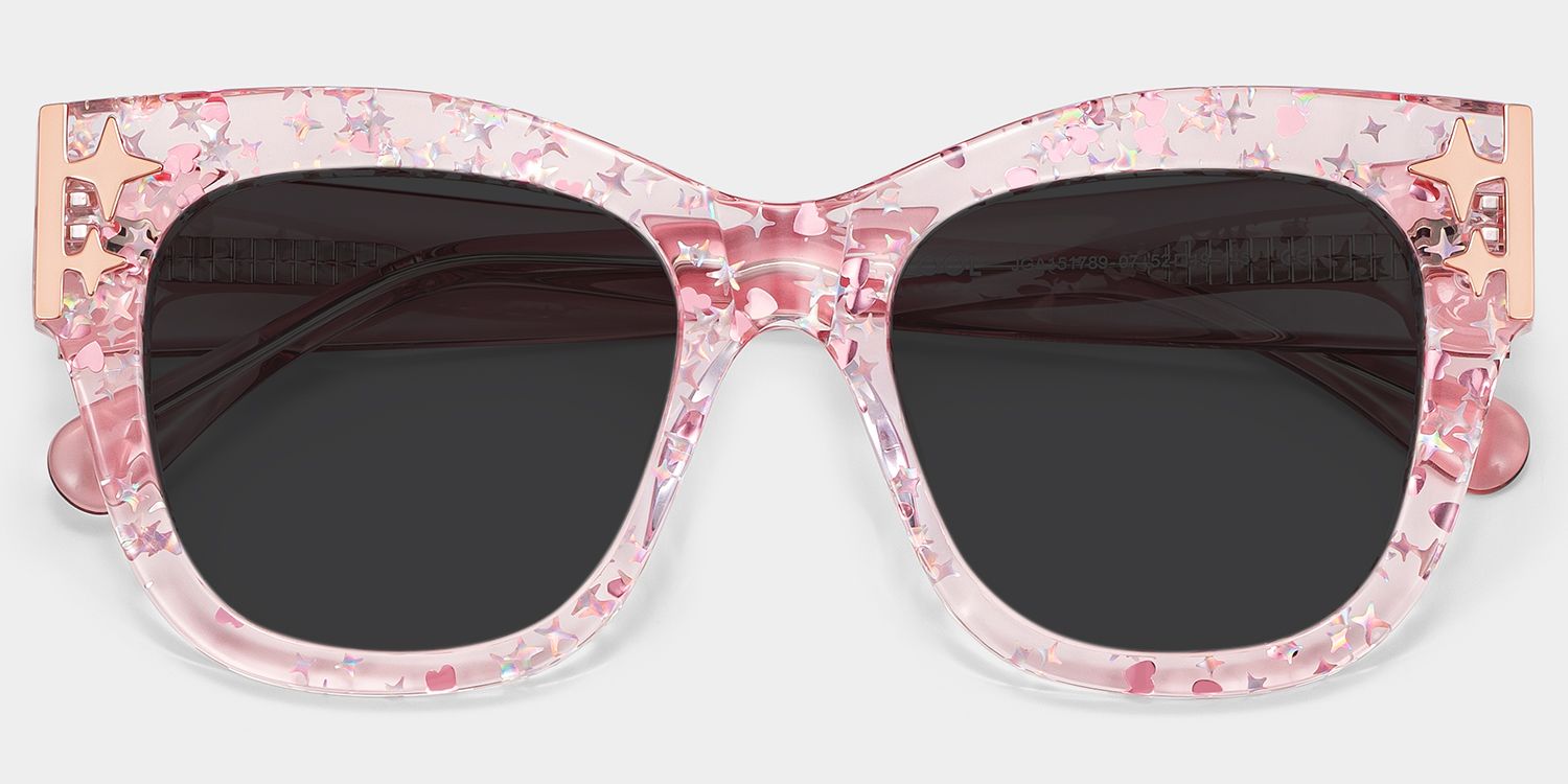 Minfia Square Pink Frame Sunglasses Online Sale | ZEELOOL2