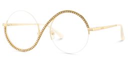 Jaila Gold Round Glasses2