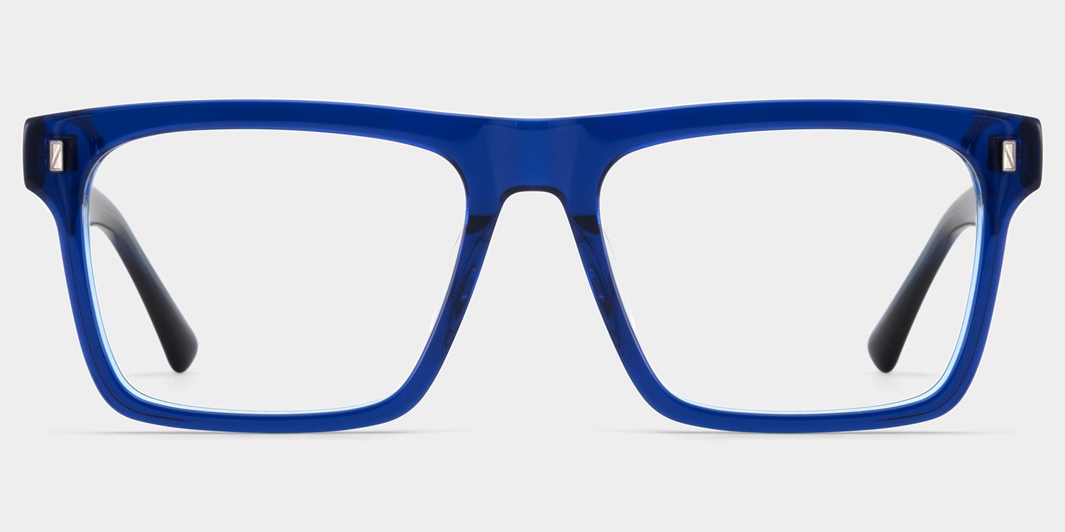Rectangle Blue Eyeglasses- Henry Acetate Frame Glasses3
