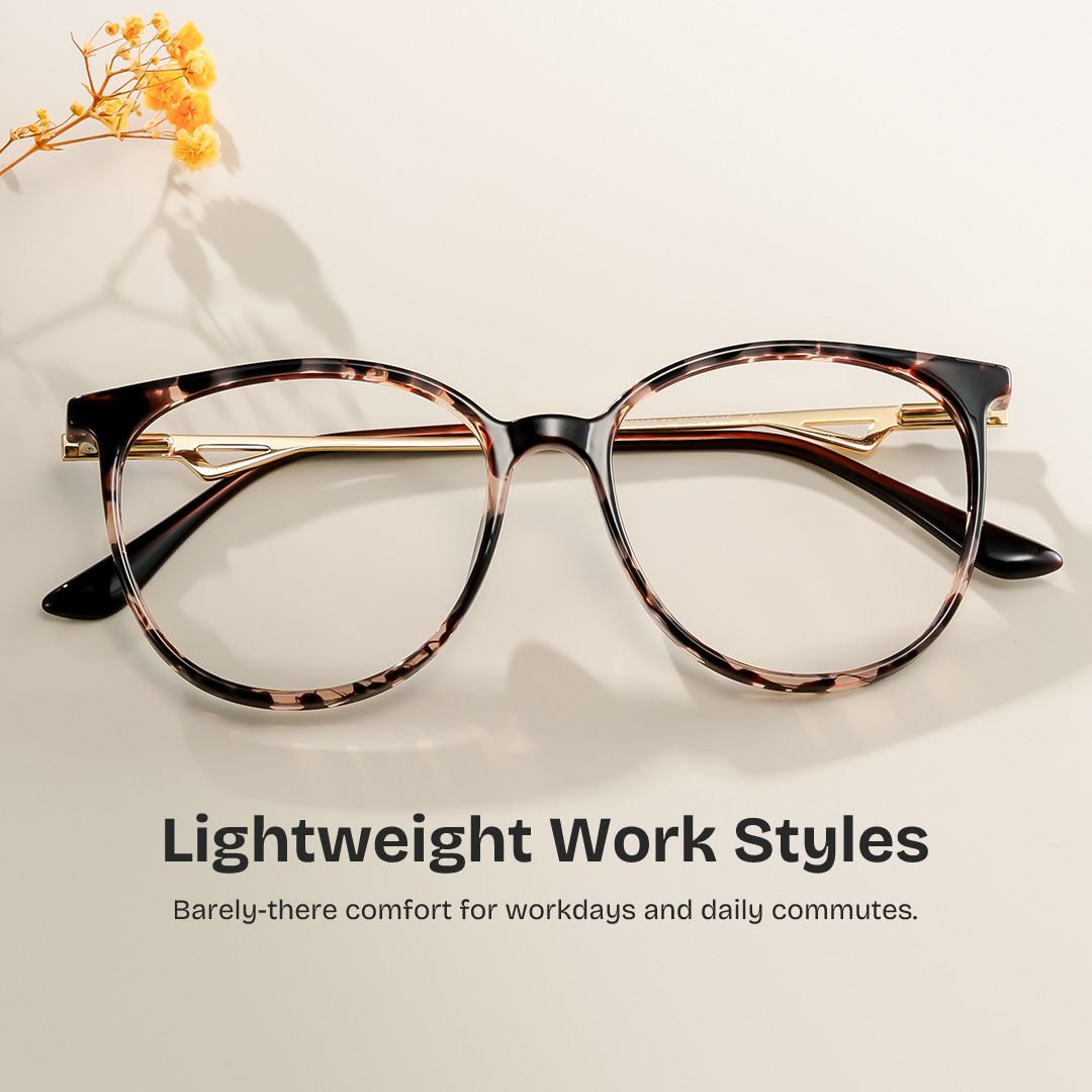 Chanty Round Tortoise Glasses with Ultra-Light Frame | ZEELOOL0