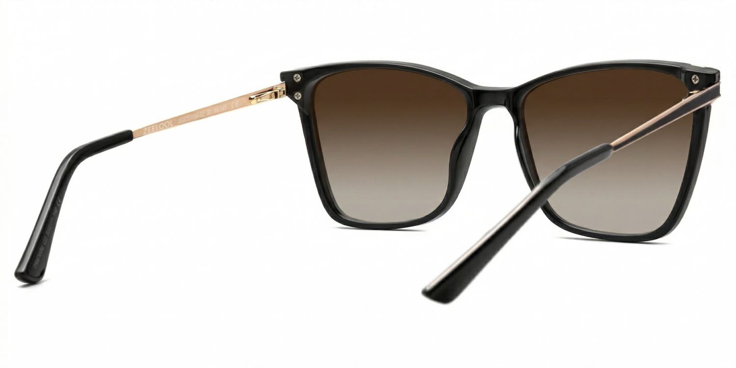 Tricee Square Black Prescription Sunglasses | ZEELOOL3