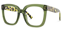 Ebony Green Tortoise Square Glasses6