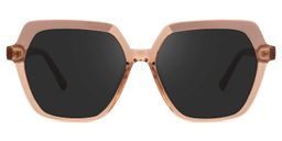 Norah Beige Geometric Sunglasses0