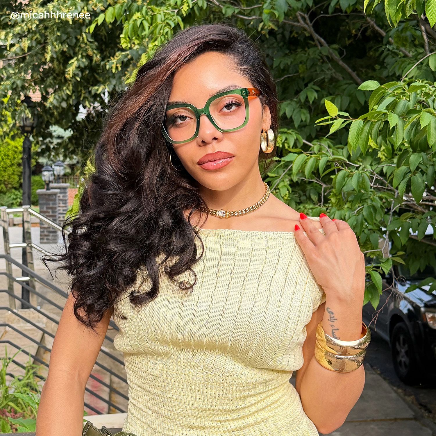 Ebony Square Green TR90 Frame Glasses | ZEELOOL6