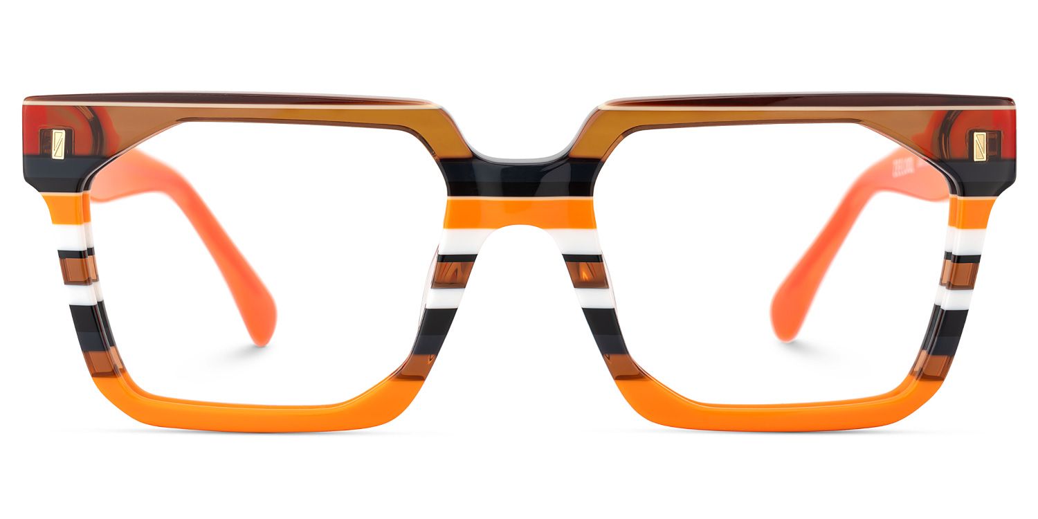 Laguer Rectangle Orange Frame Glassws For Men | ZEELOOL1