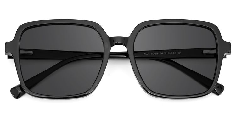 Ember Black Square Sunglasses