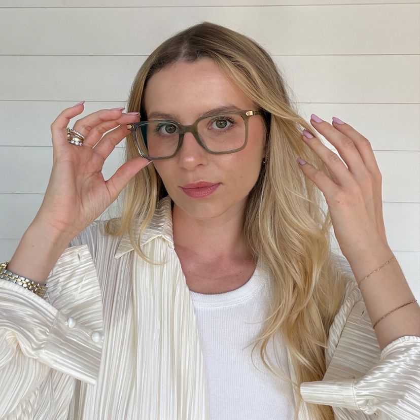 Goveo Green Rectangle Glasses