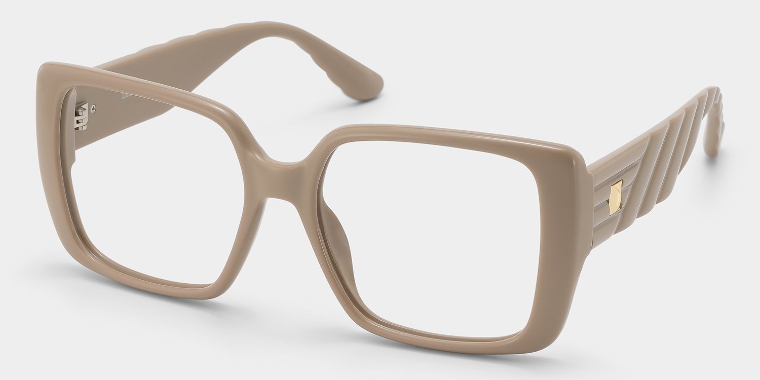 Affordable Maya Nude Brown Square Frames Glasses | ZEELOOL3